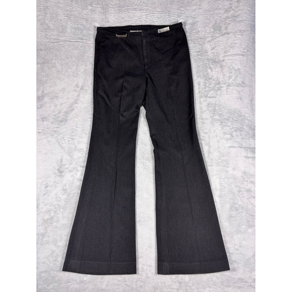 Vertigo Paris Flare Dress Pants Womens Size 3 Black Metal Logo Hardware 31x31.5